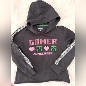 Minecraft Character.com Dark Grey Game On Hoodie Girls Size 7-8